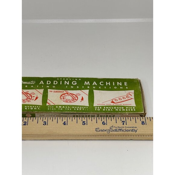 VTG Sterling Dial-A-Matic Automatic Adding Machine 8" No Pick w/ Box Collectible - Picture 9 of 9